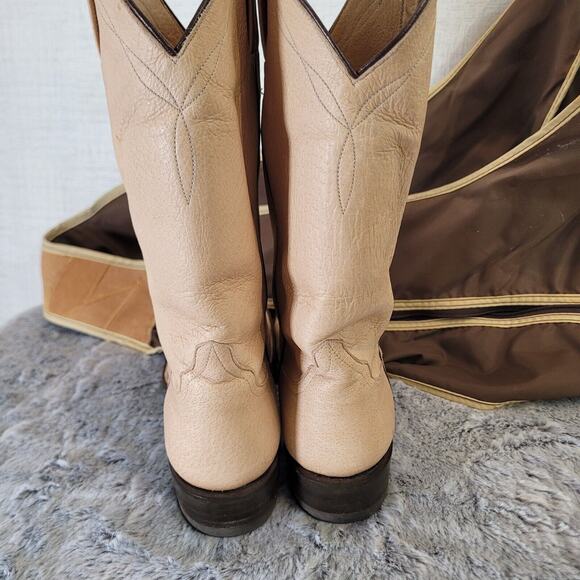 Rios of Mercedes Nubuck Cowgirl Western Boots Womens 7B Tan Vintage 0360 3228 - Picture 4 of 11